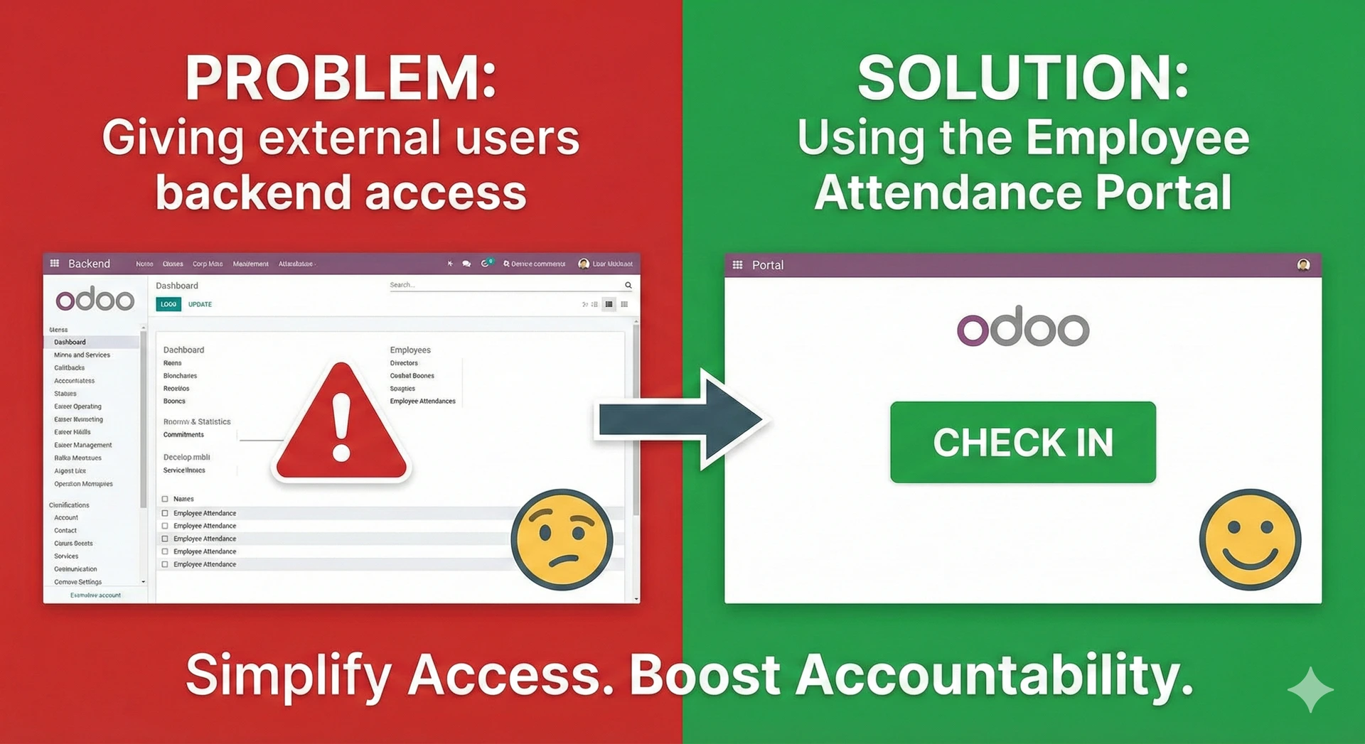 custom attendance portal in odoo