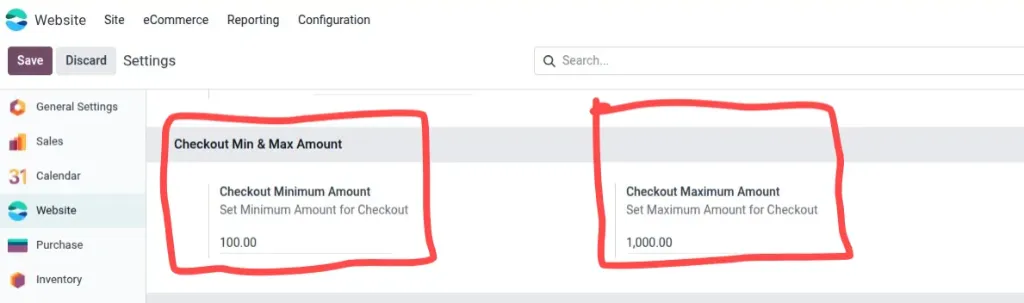 Website Minimum & Maximum Checkout Amount