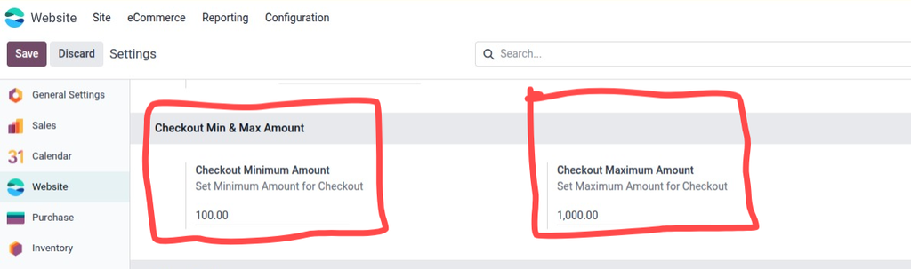 Website Minimum & Maximum Checkout Amount